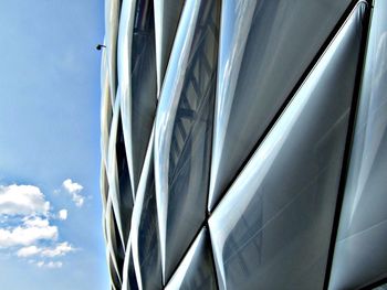 Low angle view of modern building against sky