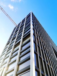 Low angle view of modern building against clear sky