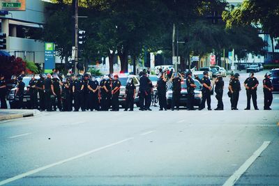 Group of people on city street