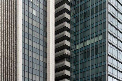 Low angle view of modern buildings in city