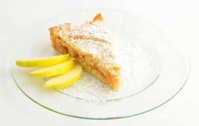 High angle view of dessert served in plate