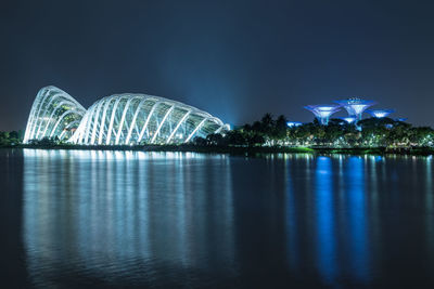 Illuminated city at night