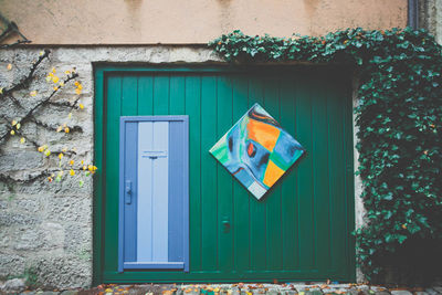 Blue door of house