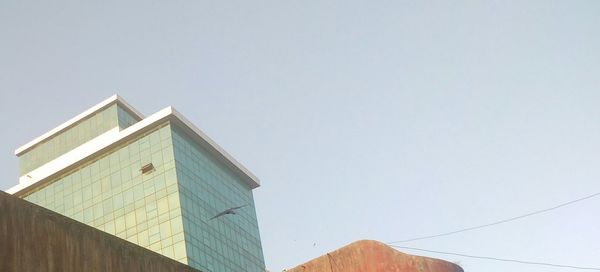 Low angle view of building against clear sky