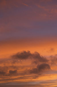 Low angle view of orange sky