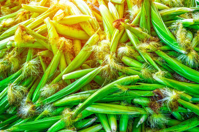 High angle view of vegetables for sale in market