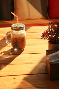 Close-up of tea in cup on table