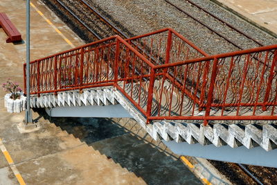 High angle view of bridge