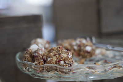 Close-up of breakfast on table