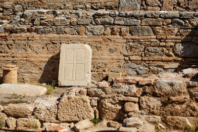 View of stone wall