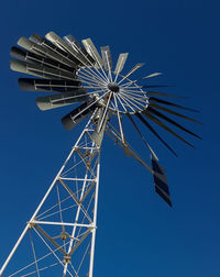 Low angle view of ferris wheel against blue sky
