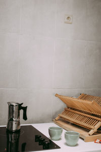 View of kitchen utensils on table at home