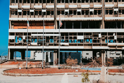 Destroyed building at construction site