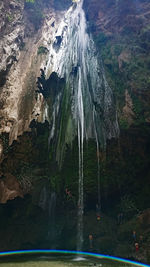 Scenic view of waterfall