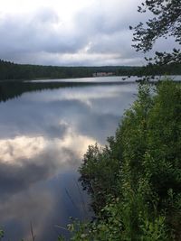 Scenic view of lake against sky