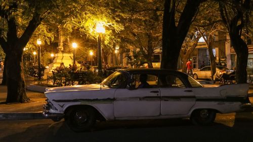 Car on street at night