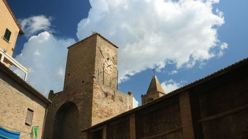 Low angle view of buildings against sky