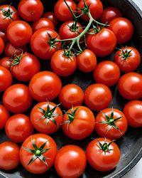 High angle view of tomatoes on table
