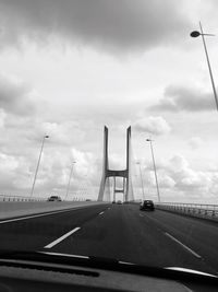 View of road against cloudy sky