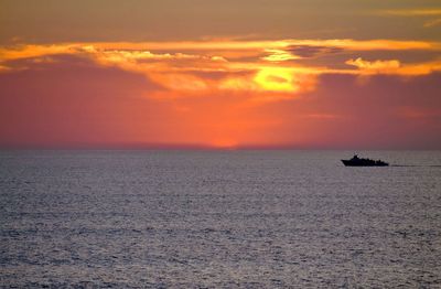 Scenic view of sea at sunset