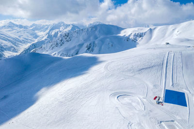 Aerial view of ski resort