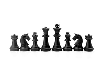 Full frame shot of chess board against white background