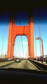 View of suspension bridge