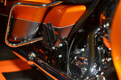 Close-up of orange machine