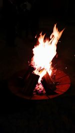 Close-up of bonfire at night