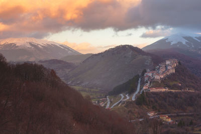 Scenic view of mountains against sky