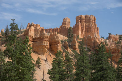 Panoramic view of rock formations against sky