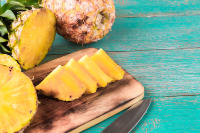 Close-up of fruits on table