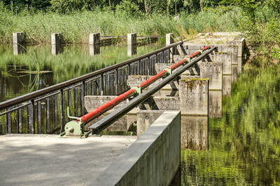 Renovated equipment in waterloopbos national heritage in the netherlands