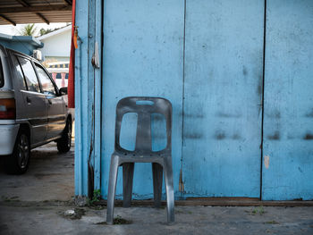 Close-up of abandoned door
