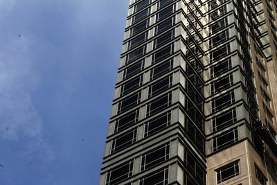 Low angle view of modern building against sky