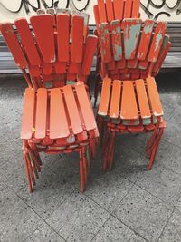 Empty chairs in a row