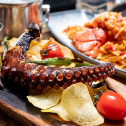 Close-up of food on table