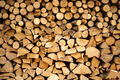 Full frame shot of logs