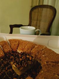 Close-up of dessert on table