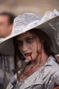 Close-up portrait of young woman