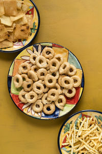 High angle view of food on table