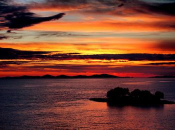 Scenic view of sea during sunset