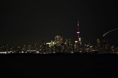 Illuminated city at night