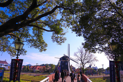 People in park against sky