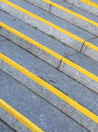 High angle view of zebra crossing on road