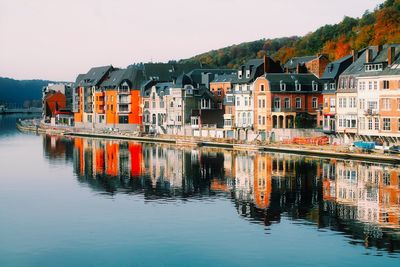 Reflection of buildings in water