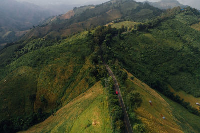 Cars on the skywalk in nan province, thailand