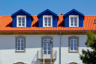 Low angle view of building against clear sky