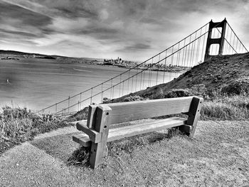 View of suspension bridge