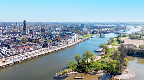 Aerial from the city arnhem in the netherlands